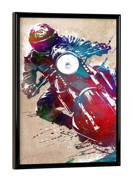 Poster mit schwarzem Rahmen "Motorradrennsport Kunst F" artboxONE - Sport / Motorsport,Sport - Sport,Motor,Motorrad,Motorsport,Grafik