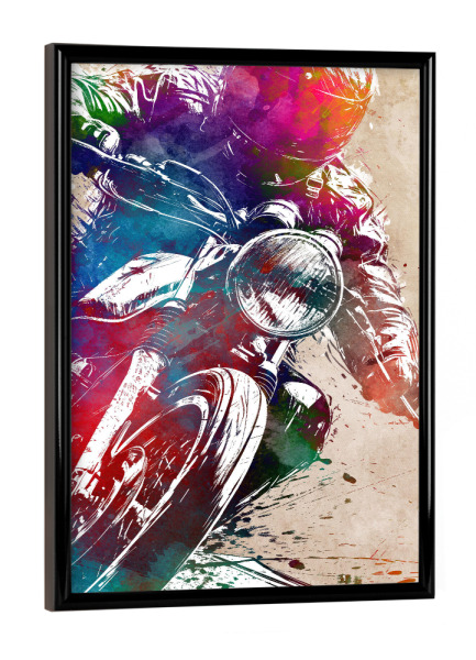 Poster mit schwarzem Rahmen "Motorradrennsport Kunst G" artboxONE - Sport / Motorsport,Sport - Motor,Motorsport,Motoren,Motorrad,Sport,Rennsport