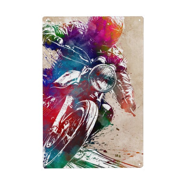 Metall Poster "Motorradrennsport Kunst G" artboxONE - Sport / Motorsport,Sport - Motor,Motorsport,Motoren,Motorrad,Sport,Rennsport - Blechschild