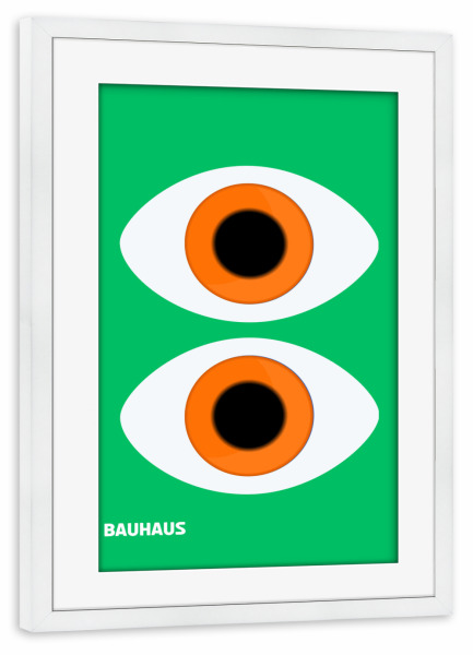 Poster mit Rahmen weiß "Bauhaus 2 eye" artboxONE - Abstrakt - Bauhaus,Contemporary,Retro,Geometric,Bauhaus art,Bauhaus style,Modern