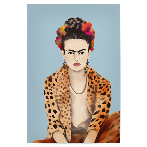 Poster 30x20 cm "Frida leo Outfit hellblau" artboxONE - Floral,Menschen,Fashion