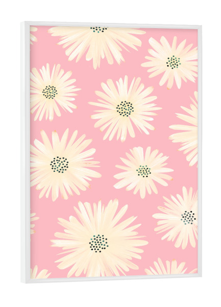 Poster mit weißem Rahmen "Kristian Gallagher - Pink Floral" artboxONE - Natur,Floral