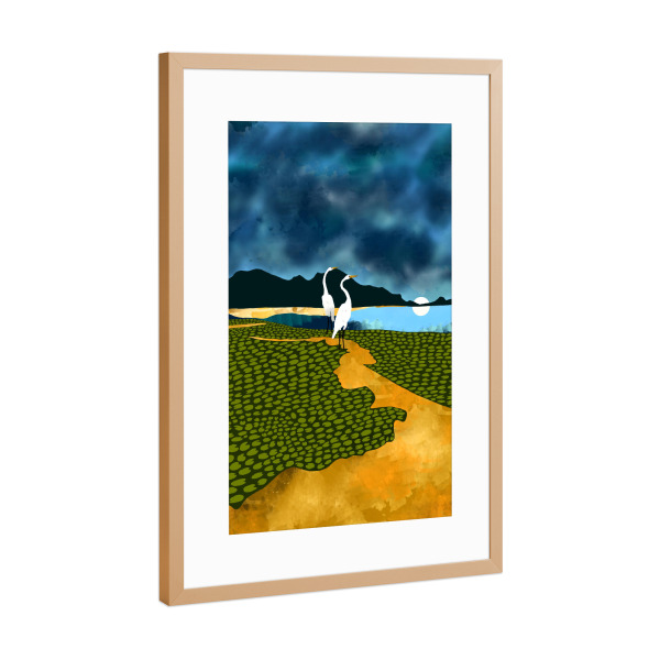 Poster mit Rahmen Kupfer "Silberreiher auf Honeymoon Island" artboxONE - Natur,Tiere