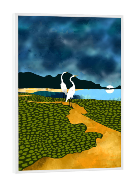 Poster mit weißem Rahmen "Silberreiher auf Honeymoon Island" artboxONE - Natur,Tiere