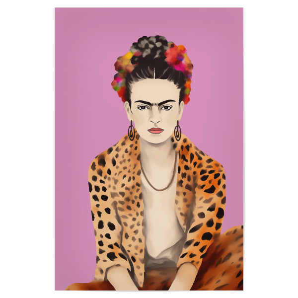 Poster "Frida leo Outfit rosa-pink" artboxONE - Floral,Menschen,Fashion
