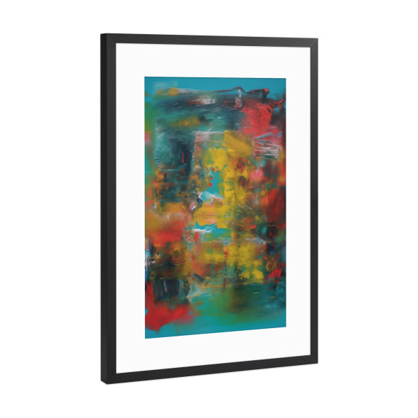 Poster mit Rahmen Schwarz (Metallic) "Surreale Bunte Kunst" artboxONE - Natur,Abstrakt,Marmor