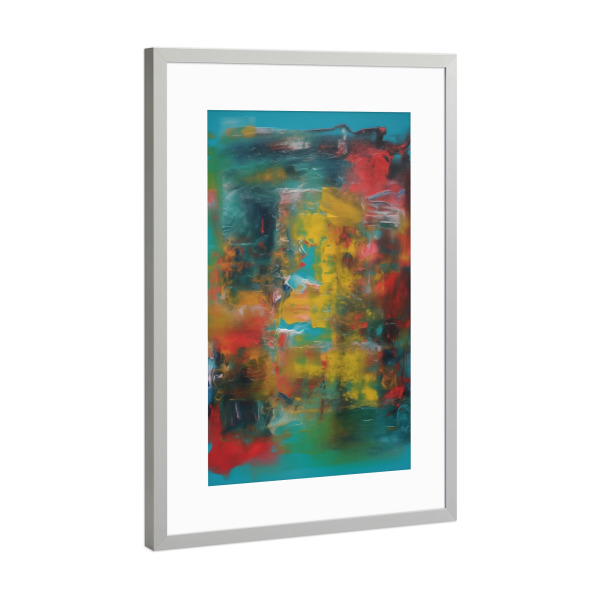 Poster mit Rahmen Silber "Surreale Bunte Kunst" artboxONE - Natur,Abstrakt,Marmor