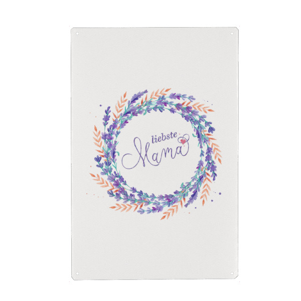 Holzbild "Mama, – für dich" artboxONE - Typografie,Floral,Für Mama
