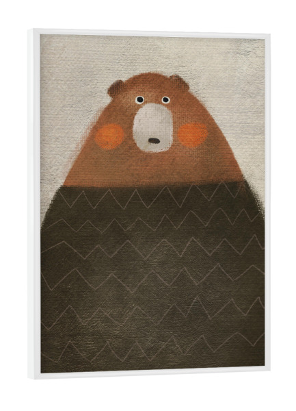 Poster mit weißem Rahmen "Nelli Suneli - Bär" artboxONE - Natur,Für Kinder,Tiere - Illustration,Kinderzimmer,Kind,Tier,Bär,Wald