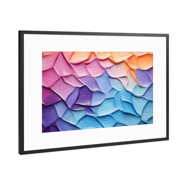 Poster mit Rahmen Schwarz (Metallic) "Bunte Textur-Malerei" artboxONE - Abstrakt,Architektur,Geometrie