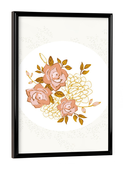 Poster mit schwarzem Rahmen "Lisa Dolson - Floral Duo" artboxONE - Natur,Floral - Natur,Pflanze,Blumenstrauß,Blüten,Blumen,Botanik