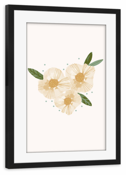 Poster mit Rahmen schwarz "Lisa Dolson - Floral" artboxONE - Natur,Floral - Natur,Pflanze,Blumenstrauß,Blüten,Blumen,Botanik