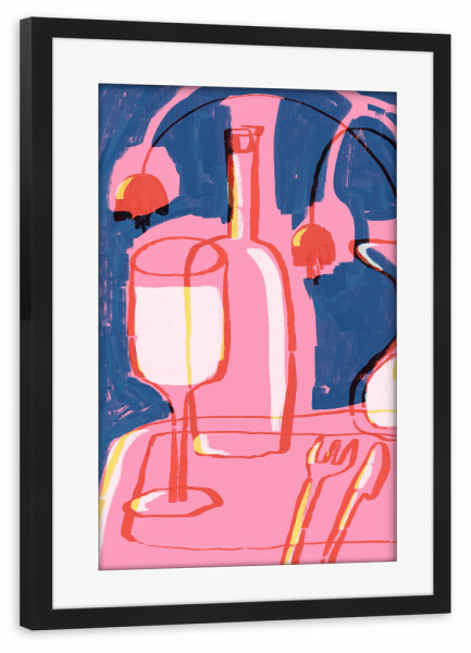 Poster mit Rahmen schwarz "Neon Still Life (Vier)" artboxONE - Floral,Abstrakt,Für Mama
