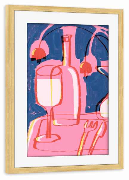 Poster mit Rahmen kiefer "Neon Still Life (Vier)" artboxONE - Floral,Abstrakt,Für Mama