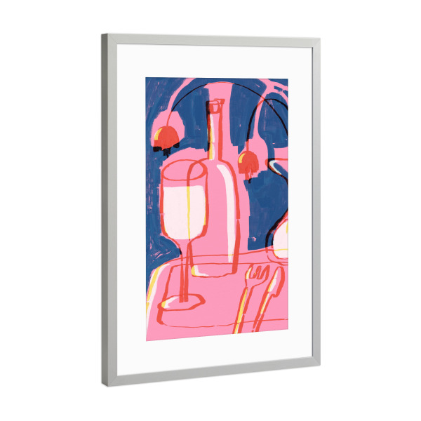 Poster mit Rahmen Silber "Neon Still Life (Vier)" artboxONE - Floral,Abstrakt,Für Mama