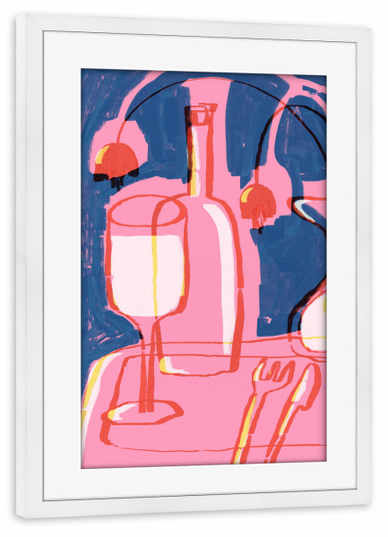 Poster mit Rahmen weiß "Neon Still Life (Vier)" artboxONE - Floral,Abstrakt,Für Mama