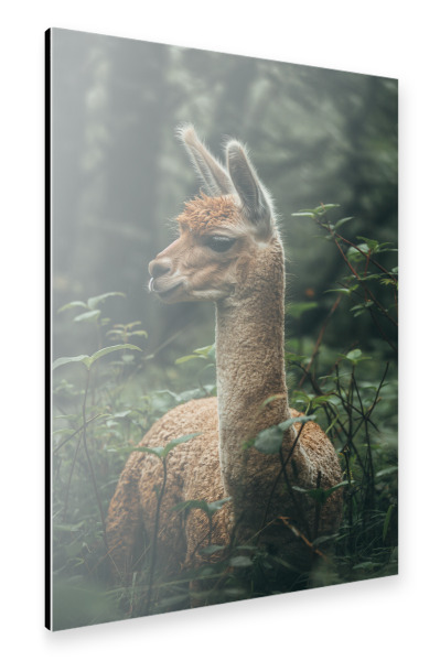 Alu-Dibond "Alpaka in der Wildnis" 75x50 cm artboxONE
