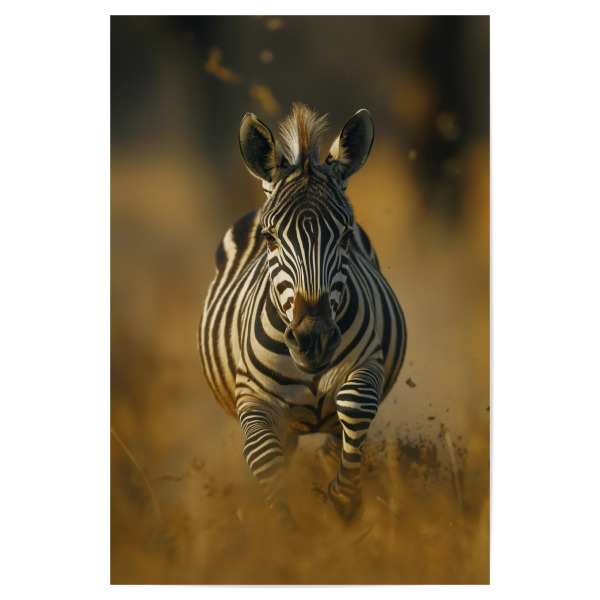 Poster 30x20 cm "Laufendes Zebra" artboxONE - Natur,Reise,Tiere - Zebra,Natur,Tier,Savanne,Laufen