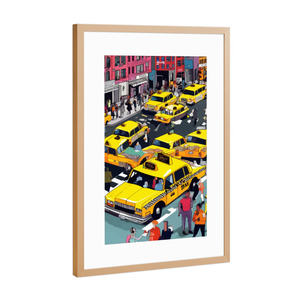 Poster mit Rahmen Kupfer "New Yorker Minute" artboxONE - Automobile
