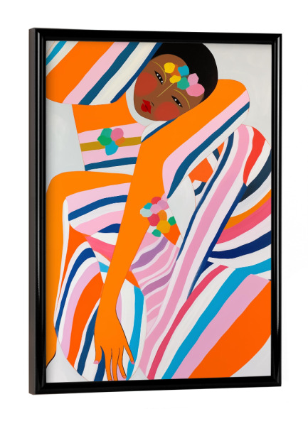 Poster mit schwarzem Rahmen "Feminine Streifen" artboxONE - Abstrakt,Menschen,Fashion