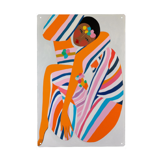 Holzbild "Feminine Streifen" artboxONE - Abstrakt,Menschen,Fashion