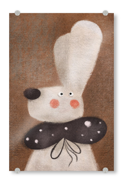 Acrylglasbild "Nelli Suneli - Hase mit Schleife" artboxONE - Für Kinder,Tiere