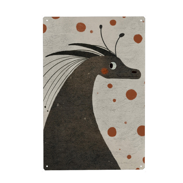 Metall Poster "Nelli Suneli - Kleiner Dino" artboxONE - Für Kinder,Tiere