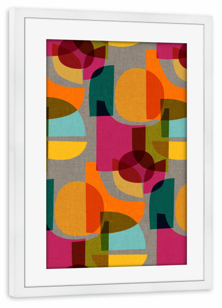 Poster mit Rahmen weiß "Cecilia Mok - Kaleidoscope" artboxONE - Abstrakt,Geometrie - Abstrakt,Modern,Form,Geometrie,Kreis,Popart,Maximalism