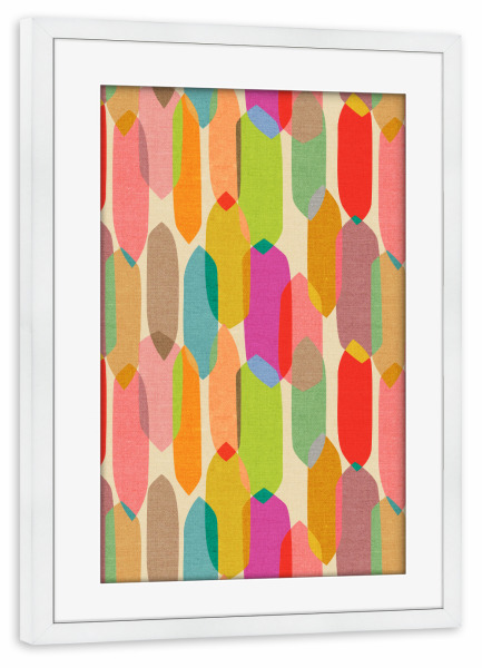 Poster mit Rahmen weiß "Cecilia Mok -- Kaleidoscope" artboxONE - Abstrakt,Geometrie - Abstrakt,Modern,Form,Geometrie,Kreis,Popart,Maximalism,Neon