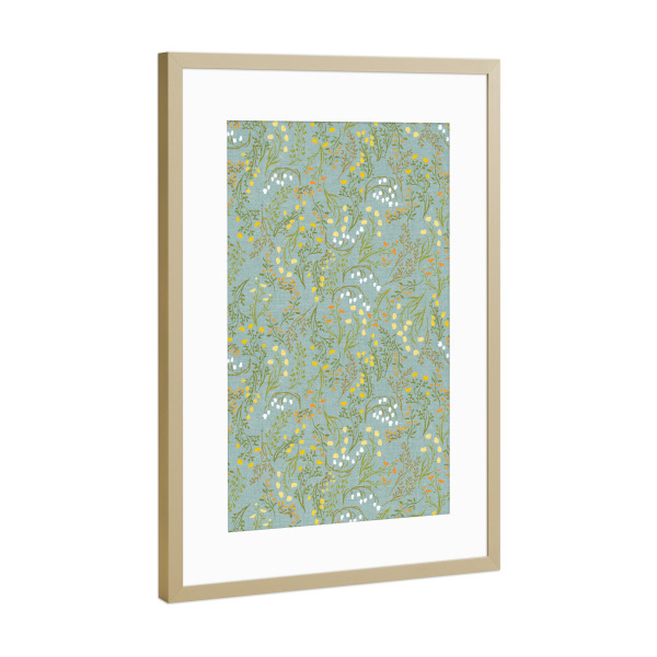 Poster mit Rahmen Gold "Cecilia Mok - Meadow Morning" artboxONE - Natur,Floral - Muster,Floral,Botanik,Blume,Natur,Blüte,Wiese
