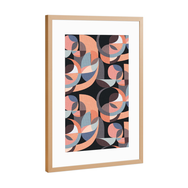 Poster mit Rahmen Kupfer "Cecilia Mok - Modern Circles" artboxONE - Abstrakt,Geometrie - Abstrakt,Modern,Form,Geometrie,Kreis,Lachs,Peach