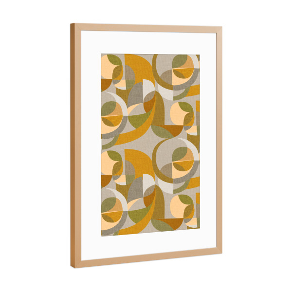 Poster mit Rahmen Kupfer "Cecilia Mok - Golden Circles" artboxONE - Abstrakt,Geometrie - Abstrakt,Modern,Form,Geometrie,Kreis,Vintage,Retro