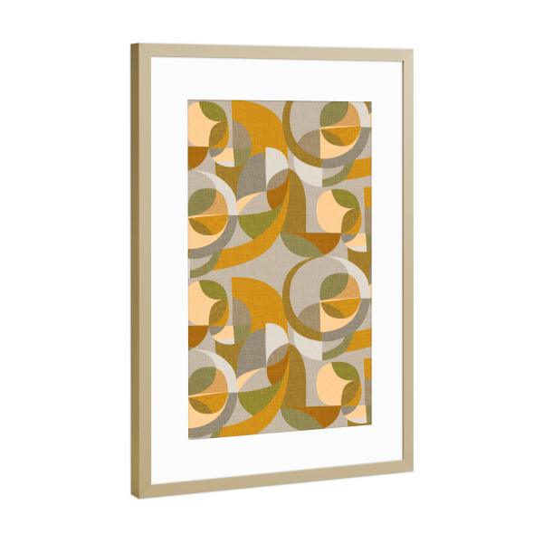 Poster mit Rahmen Gold "Cecilia Mok - Golden Circles" artboxONE - Abstrakt,Geometrie - Abstrakt,Modern,Form,Geometrie,Kreis,Vintage,Retro