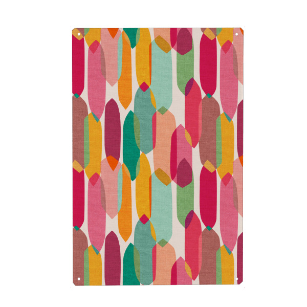 Metall Poster "Cecilia Mok - Droplets Joy" artboxONE - Abstrakt,Geometrie - Abstrakt,Modern,Form,Geometrie,Kreis,Muster,Bunt,Farbenfroh,Maximalismus