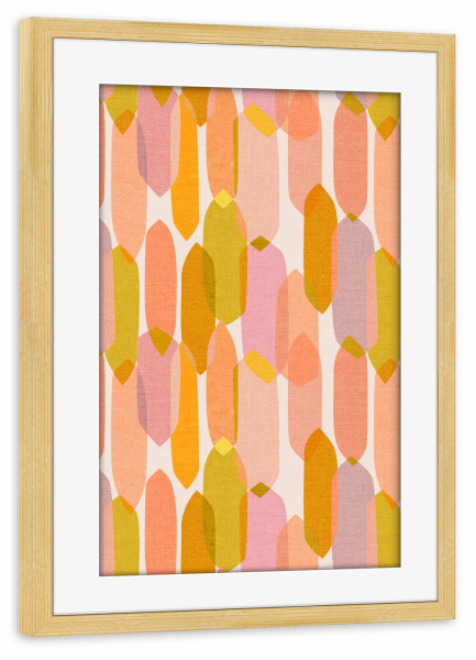 Poster mit Rahmen kiefer "Cecilia Mok - Droplets Ivory" artboxONE - Abstrakt,Geometrie