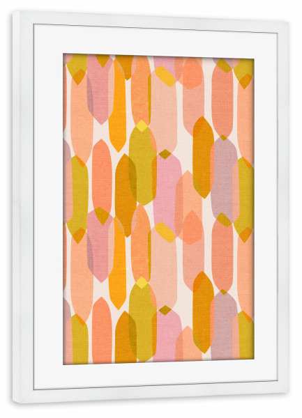 Poster mit Rahmen weiß "Cecilia Mok - Droplets Ivory" artboxONE - Abstrakt,Geometrie