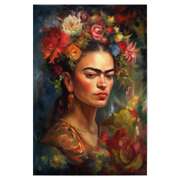 Poster 30x20 cm "Frida Blumen Malerei" artboxONE - Natur,Floral,Menschen
