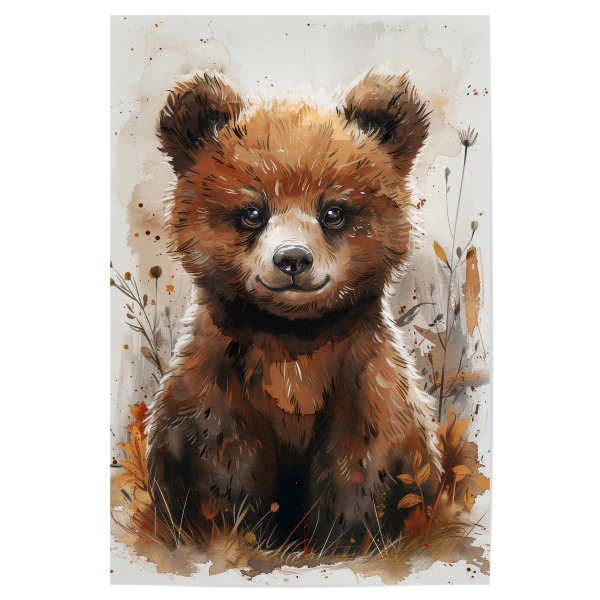 Poster 30x20 cm "Baby Bear (matart)" artboxONE - Für Kinder,Tiere - Bear,Bears,Animal,Animals,Nature,Baby,Cute,Wild,Painting,Watercolor