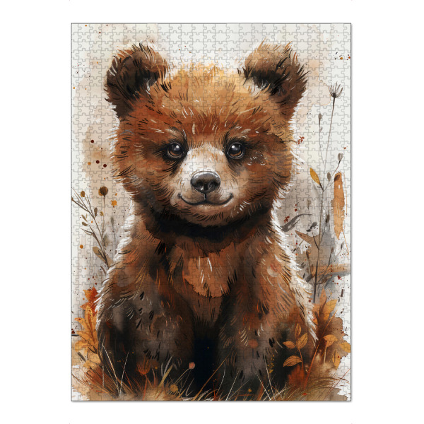 Puzzle Ravensburger "Baby Bear (matart)" artboxONE - Für Kinder,Tiere - Bear,Bears,Animal,Animals,Nature,Baby,Cute,Wild,Painting,Watercolor