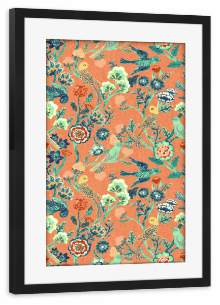 Poster mit Rahmen schwarz "Cecilia Mok - Chintz Coral" artboxONE - Natur,Floral,Tiere