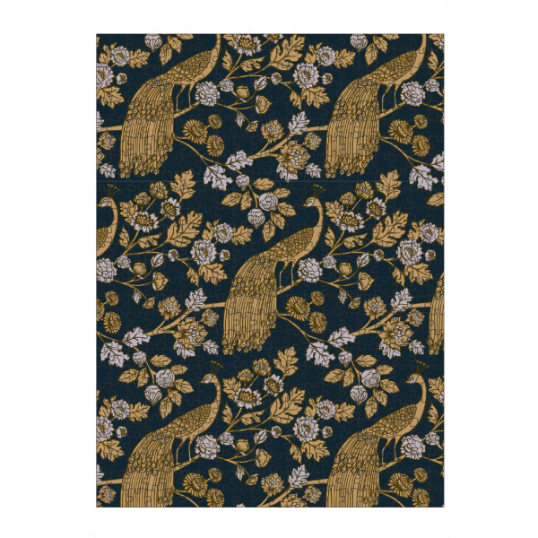 Puzzle Ravensburger "Cecilia Mok - Pfauengarten gold" artboxONE - Natur,Floral,Tiere
