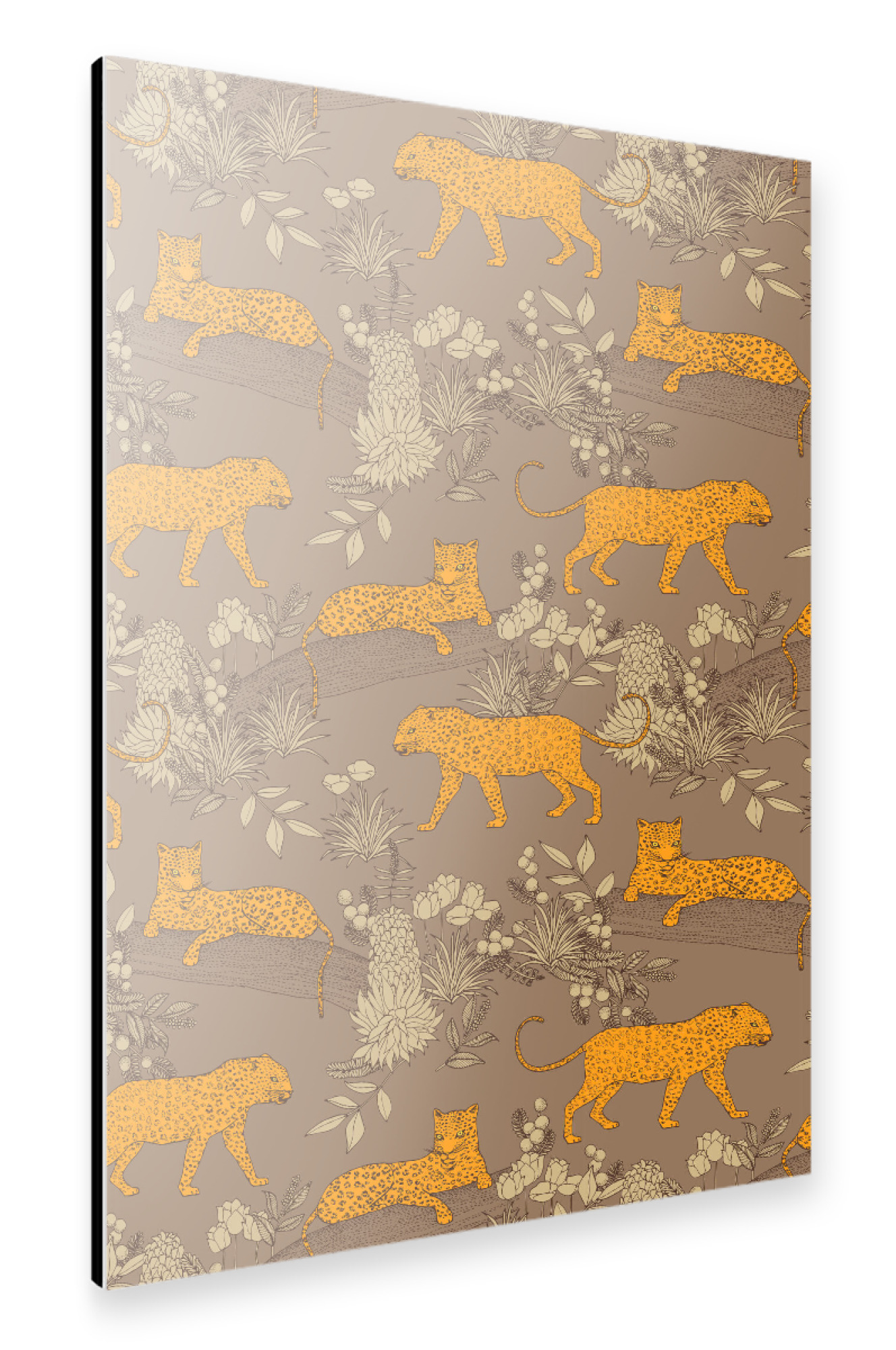 Alu-Dibond "Cecilia Mok - Leoparden Bronze" 75x50 cm artboxONE