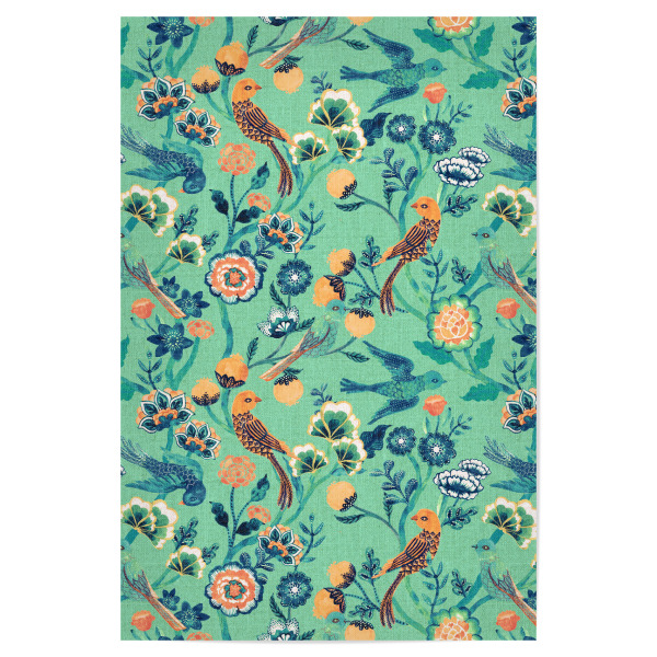 Poster 30x20 cm "Cecilia Mok - Chintz Aqua" artboxONE - Natur,Floral,Für Kinder,Tiere