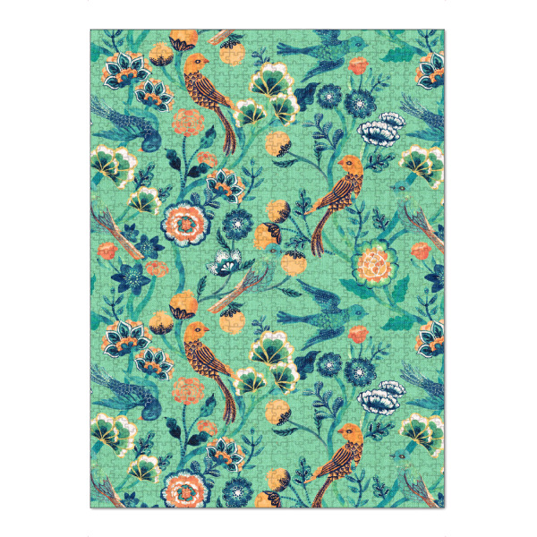 Puzzle Ravensburger "Cecilia Mok - Chintz Aqua" artboxONE - Natur,Floral,Für Kinder,Tiere