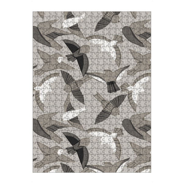 artboxONE Puzzle "Cecilia Mok - Itakime Vögel Grau" artboxONE - Natur,Tiere