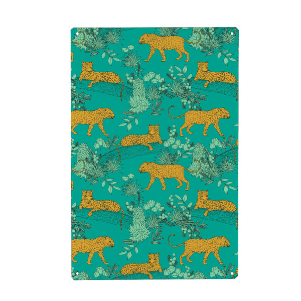 Metall Poster "Cecilia Mok - Leoparden Ocean" artboxONE - Natur,Floral,Tiere