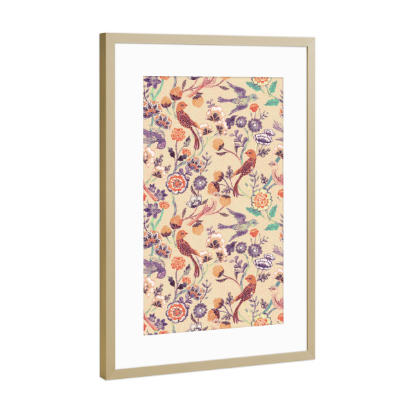 Poster mit Rahmen Gold "Cecilia Mok - Chintz Paradise" artboxONE - Natur,Floral,Tiere