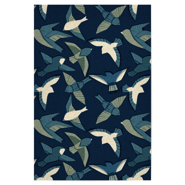 Poster 30x20 cm "Cecilia Mok-Itakime Vögel Indigo" artboxONE - Natur,Tiere