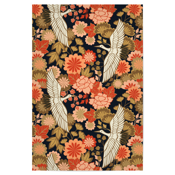 Poster 30x20 cm "Cecilia Mok - Kraniche schwarz" artboxONE - Natur,Floral,Tiere