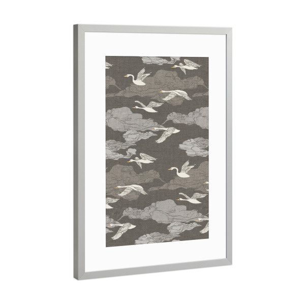 Poster mit Rahmen Silber "Cecilia Mok - Wilde Schwäne" artboxONE - Natur,Tiere